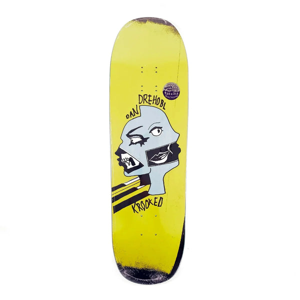 Krooked pro deck - Drehobl Two Face - yellow - 9.25"