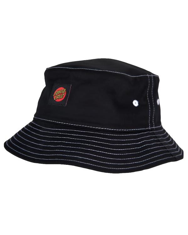 Santa cruz classic label bucket hat - black/white - O/S adult