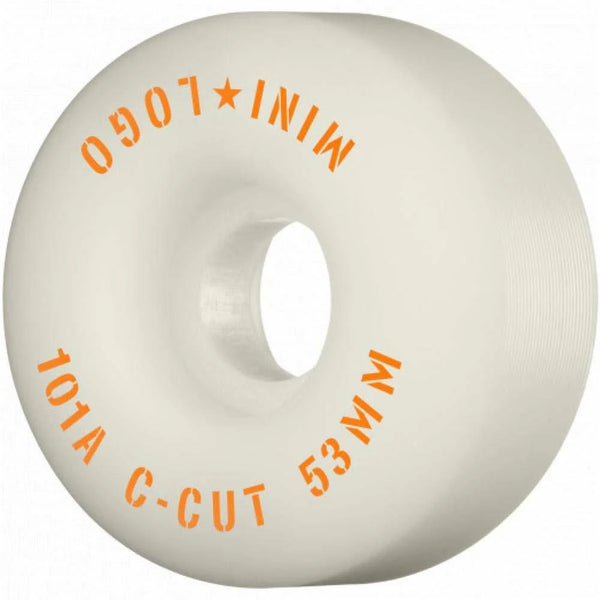 Mini logo wheels - c cut - 53mm 101a - white