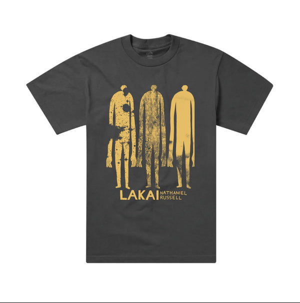 Lakai space earth people figures T-shirt - charcoal - XL adult