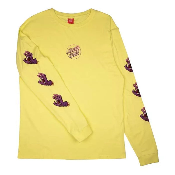 Santa cruz exclusive fade hands L/S tshirt - lime - L adult