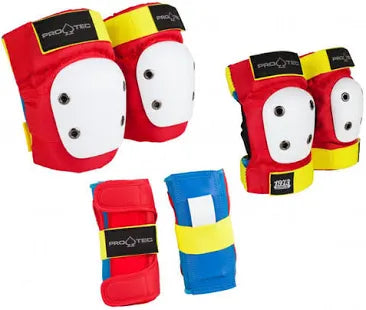 Pro-tec street gear junior 3 pack pad set - retro/red - youth small